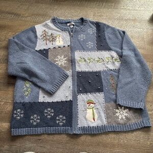 CROFT & BARROW Women's patchwork Cardigan Sweater